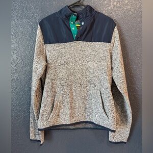 Prince Fox Fleece Snap Neck Pullover Gray Heathered Navy Green Women S